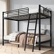 preview thumbnail 7 of 11, Twin Over Full Bunk Bed with Ladder & Guardrail Heavy Duty, Heavy Duty Metal Slats Twin