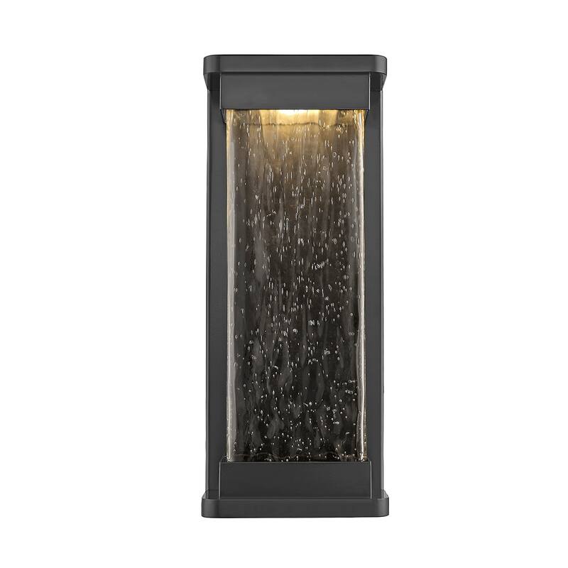 Millennium Lighting Ederle 1 LED Light Outdoor Wall Sconce with Clear Water Seedy Glass Shades