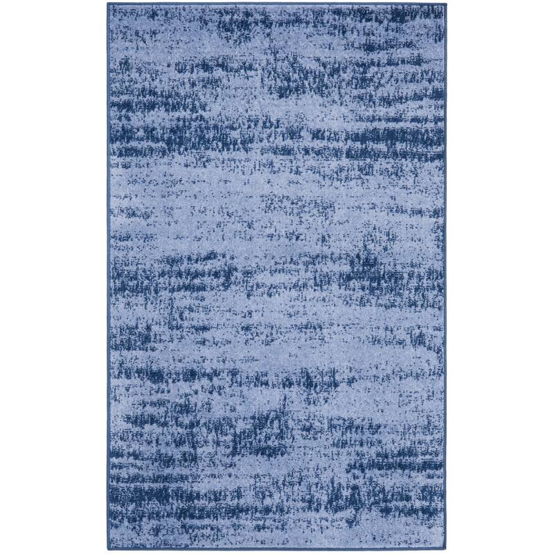 Nourison Sandy Indoor/Outdoor Abstract Area Rug - 4' Runner - Denim