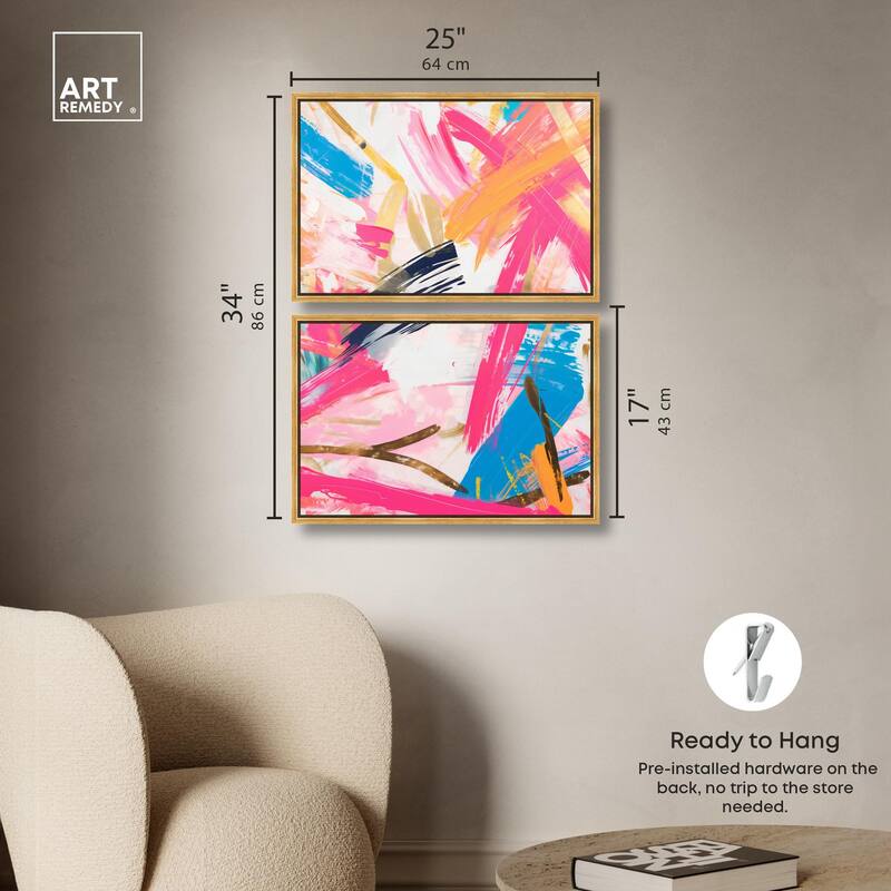 Language Spontaneity II Canvas Set of 2 by Art Remedy