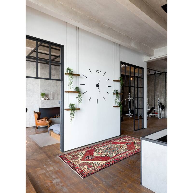 ECARPETGALLERY Hand-knotted Anatolian Vintage Dark Red Wool Rug - 3'3 x 6'5