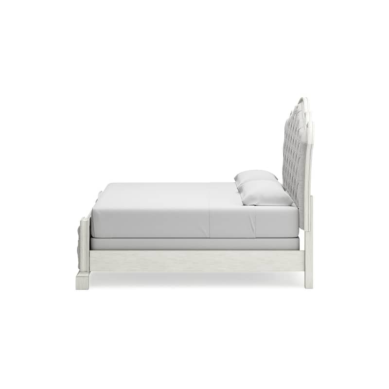 Signature Design by Ashley Arlendyne Antique White/Beige Upholstered Panel Bed