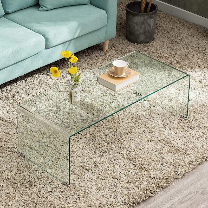Waterfall Large Coffee Table - clear