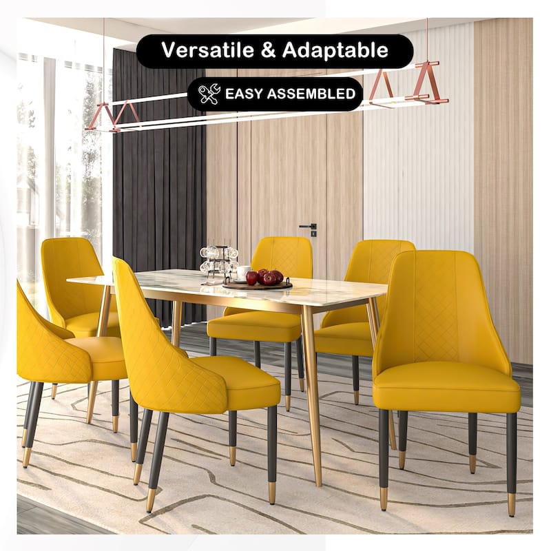 Allure Dining Chairs Fabtic/Leather Seat and Back in Oak Wood Set of 2