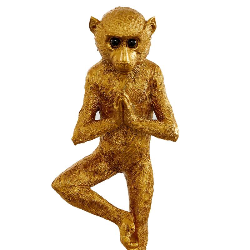 Polystone Monkey Decorative Sculpture - Set of 3 Gold - Roche River Decor