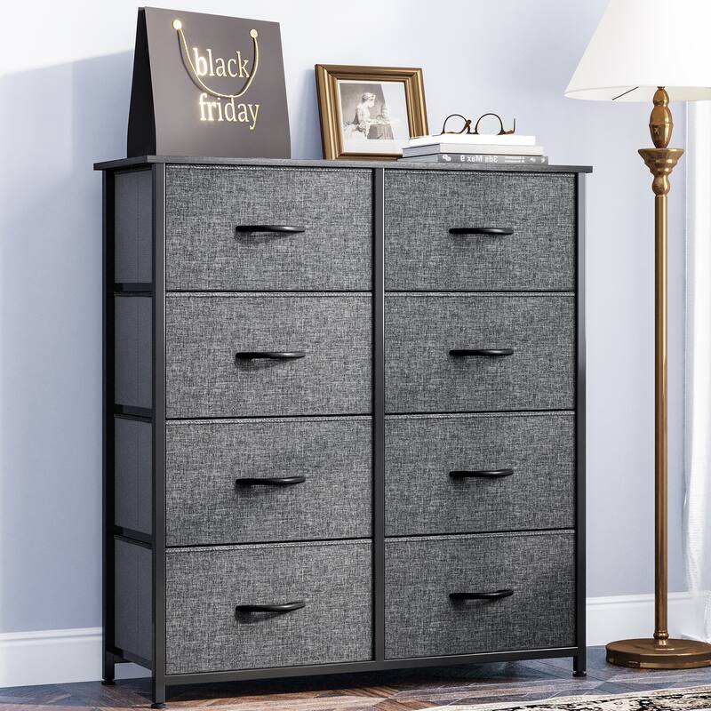 Modern 8-drawers Vertical Fabric Dresser Bedroom Storage Tower