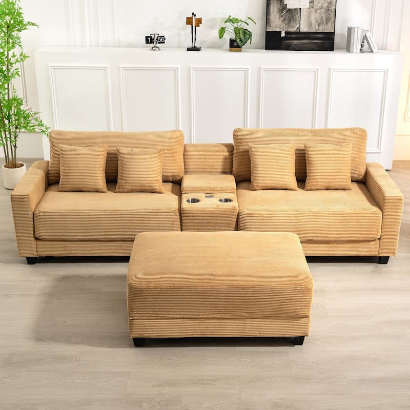 The Contemporary Oversized Corduroy Ottoman