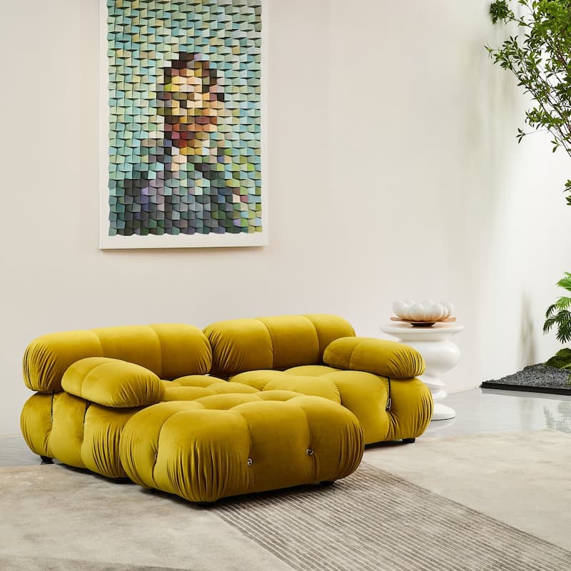 Daimion 3 Pieces Upholstered Sectional - Mustard Yellow