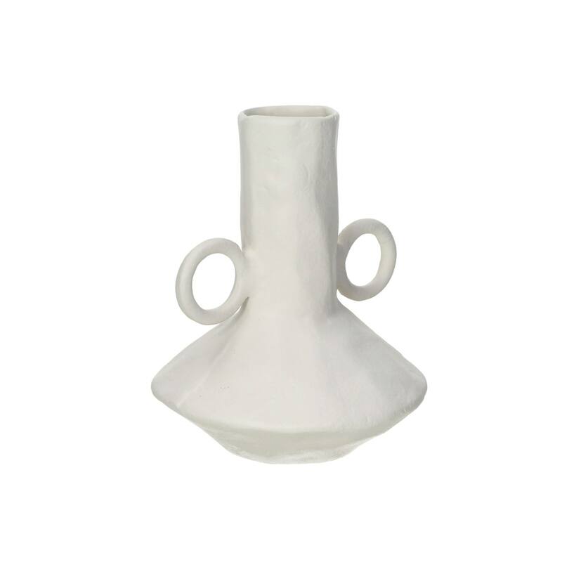 Matte Jug Vase with Flared Base - 8.25" - White