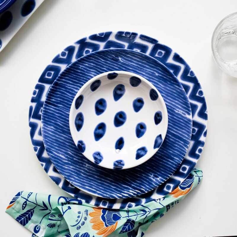 viva by VIETRI Santorini Stripe Salad Plate
