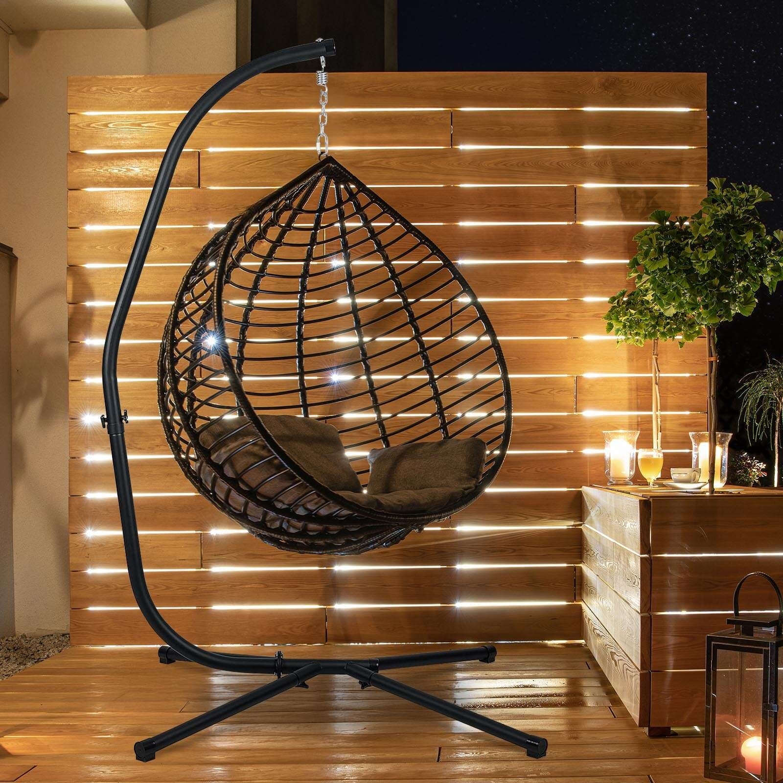 Aoodor Hammock Steel Stand Only C-Stand for Hanging Hammock Chairs