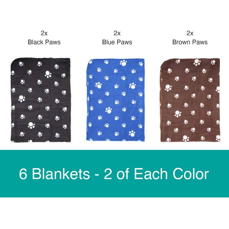Perro & Gato Paws 6-Piece Pet Blankets