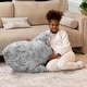 preview thumbnail 17 of 17, Raven-Symoné Finn the Shark Sea Buddy Large Kids Stuffed Animal Bean Bag and Pouf Synthetic Fur Silver