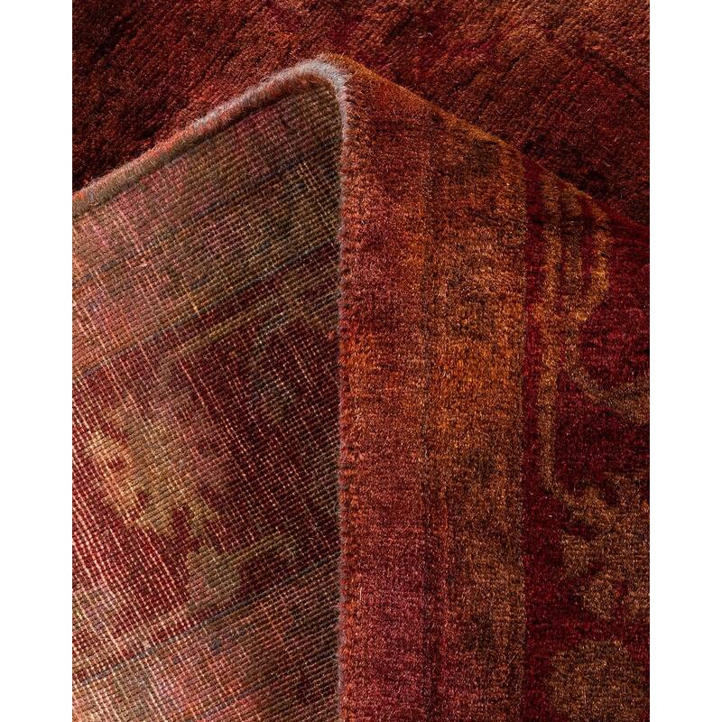 Overton Hand Knotted Wool Vintage Inspired Modern Contemporary Overdyed Multi Area Rug - 2' 9" x 4' 2"