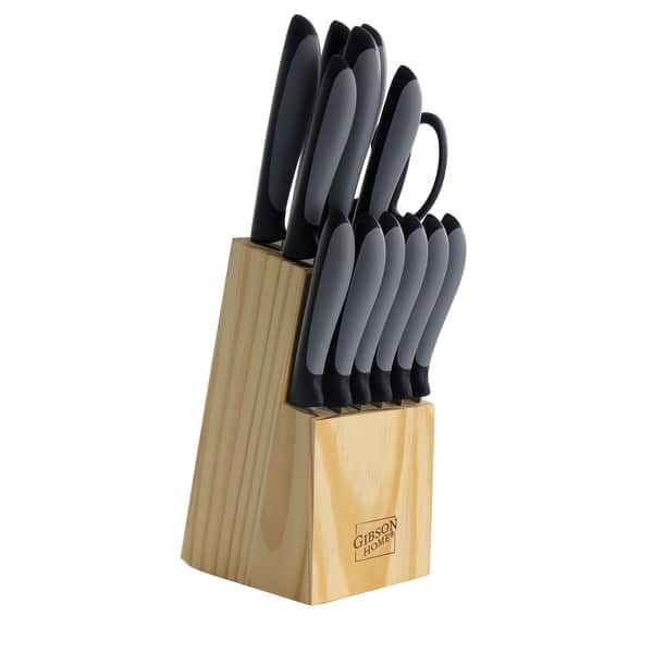 Martha Stewart Collection Stainless Steel Black Cutlery Set Wood Block 19  piece