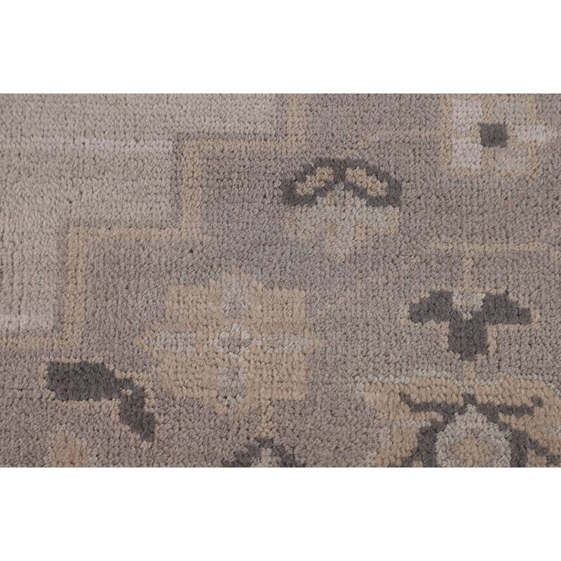 Geometric Heriz Serapi Indian Area Rug Hand-Knotted Wool Carpet - 8'9"x 11'8"