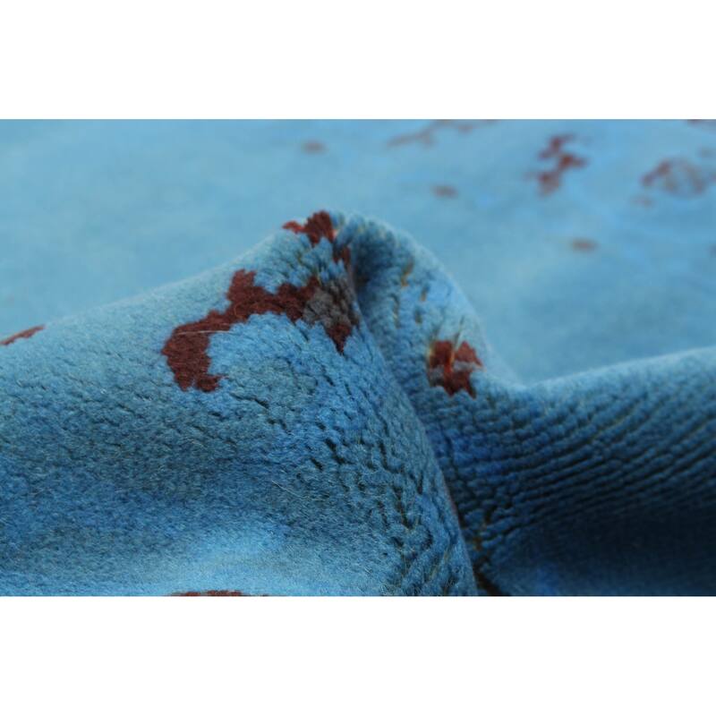ECARPETGALLERY Hand-knotted Color Transition Blue Wool Rug - 2'9 x 6'11