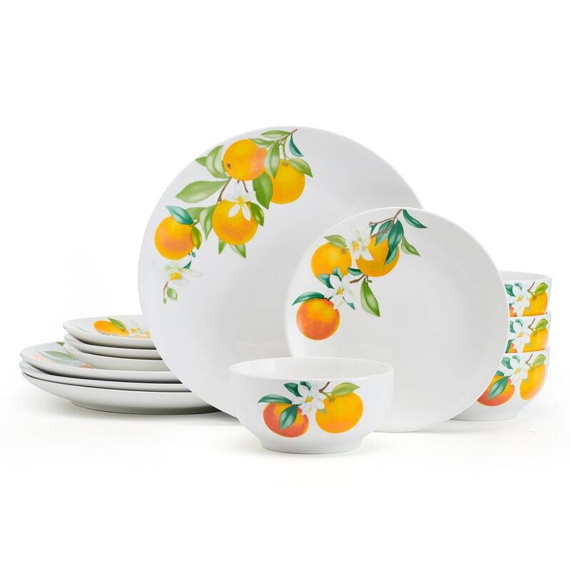 Studio Nova Oranges 12-Piece Dinnerware Set, Service for 4