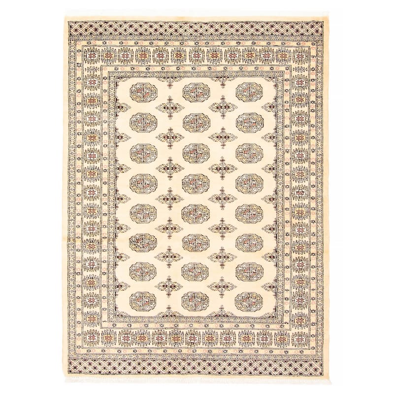 ECARPETGALLERY Hand-knotted Peshawar Bokhara Beige Wool Rug - 4'8 x 6'4 - 4'8 x 6'4 - Beige
