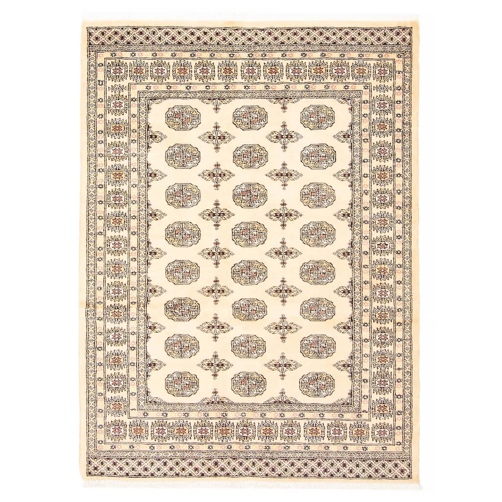 ECARPETGALLERY Hand-knotted Peshawar Bokhara Beige Wool Rug - 4'8 x 6'4
