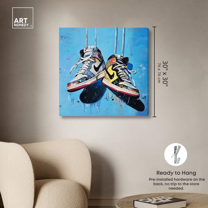 Sneakers and Laces Canvas by Art Remedy, Gallery Wrapped