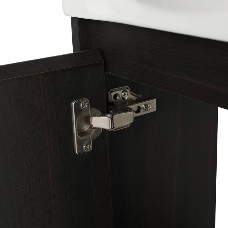 16 in. W x 11 in. D x 22 in. H Single Sink Wall-Mounted Bath Vanity with White Resin Top