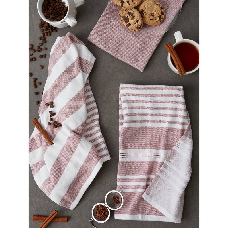 Asst Barn Red French Terry Dishtowel Set/3