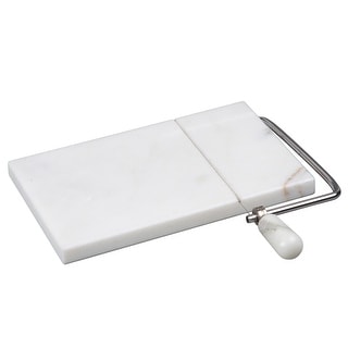Creative Home Natural Off-White Marble 5" x 8" Cheese Slicer Butter Cutter
