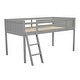 preview thumbnail 9 of 22, Twin Low Loft Bed with Convertible Ladder, Guardrails, No Box Spring, Grey