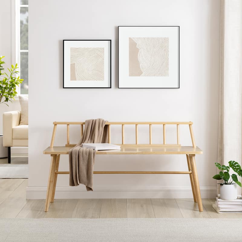 Middlebrook Solid Wood Low-Back Spindle Entry Bench