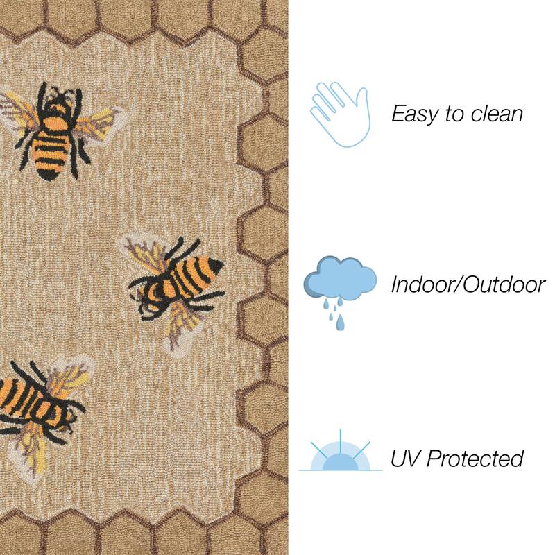 Liora Manne Frontporch Honeycomb Bee Indoor/Outdoor Rug