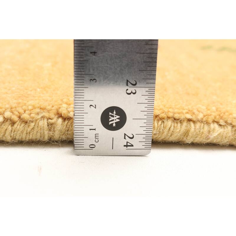 ECARPETGALLERY Hand Loomed Kashkuli Gabbeh Light Gold Wool Rug - 4'8 x 6'5