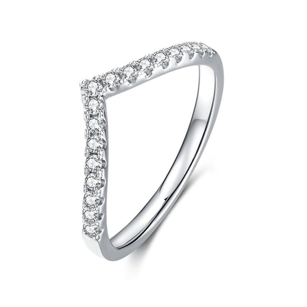 TVS-JEWELS White Platinum Plated 925 Silver Wedding Anniversary Band Ring Five Stone Round Cut CZ TVS-JEWELS White Platinum Plated 925 Silver Wedding Anniversary Band Ring Five Stone Round Cut CZ