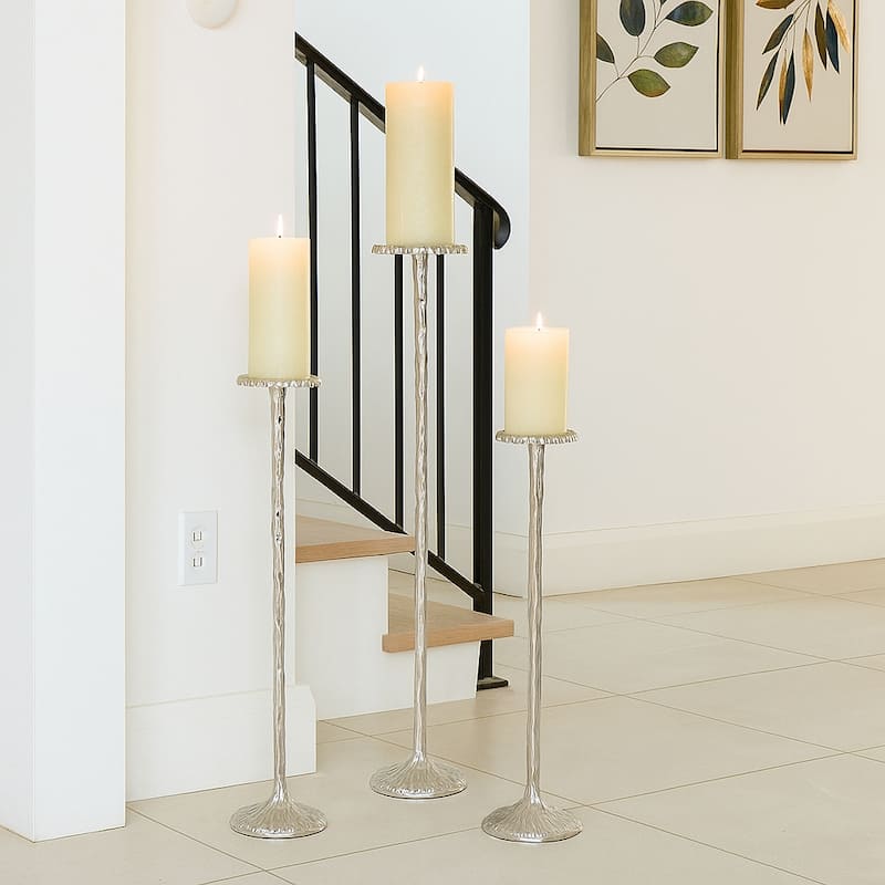 Tall Metal Floor Candle Stands for Pillar Candles, Set of 3 - 40.0"