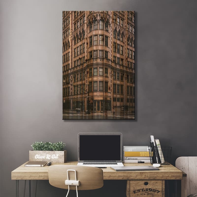 Fred Leighton Building Print On Wood by Jon Bilous - Multi-Color