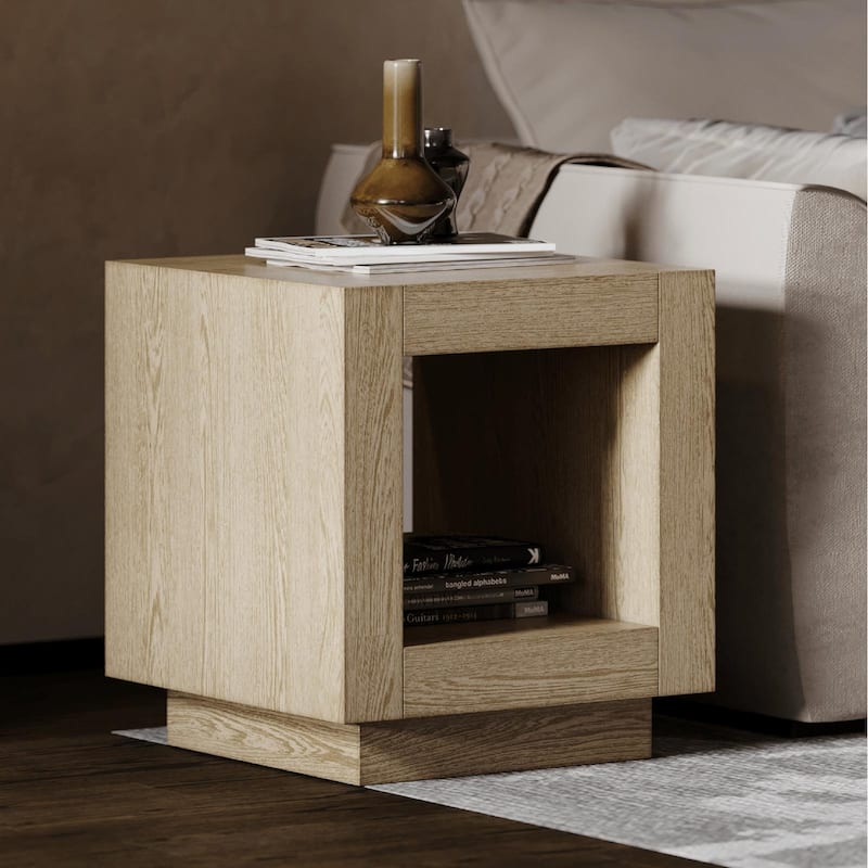 Maven Lane Artemis Contemporary Wooden Side Table - Refined Grey
