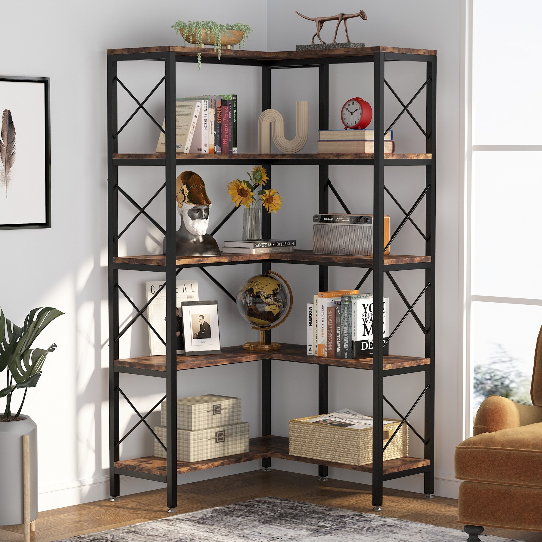 Vintage corner bookcase cheap