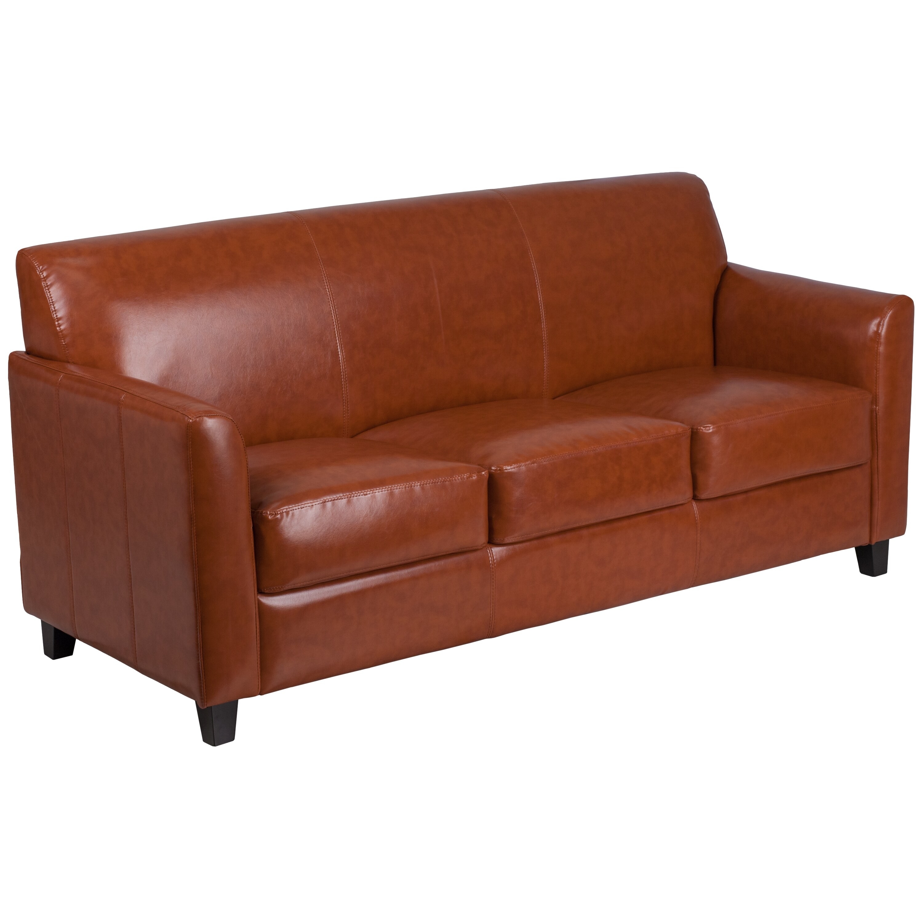Benville Modern Cognac Leather Sofa