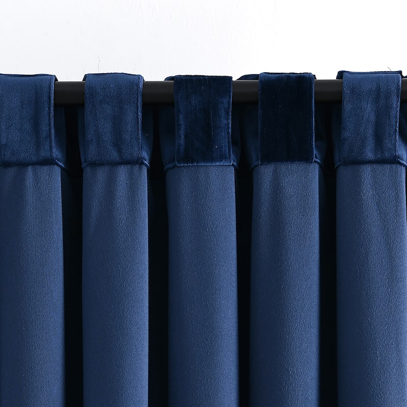 Lush Decor Prima Velvet Solid Light Filtering Back Tab Rod Pocket Window Curtain Panels Set