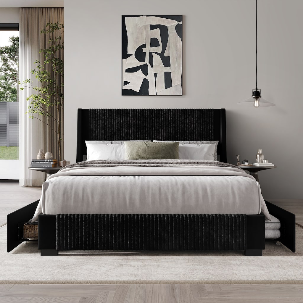 CraftPorch Corduroy Luxurious Bed