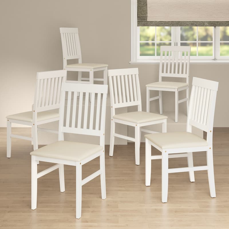 Rubber Wood Dining Chairs Set of 6