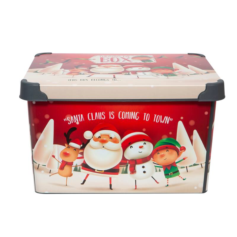 Simplify "Santa Clause is Coming to Town" Design Storage Tote Bin