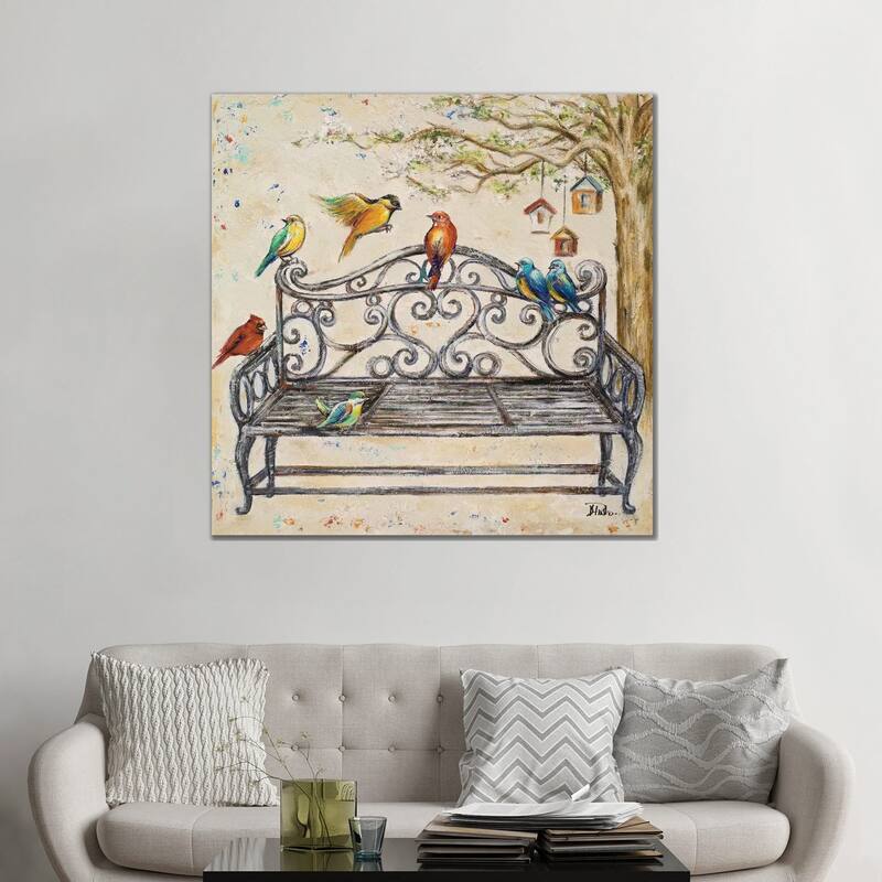 iCanvas "Birds on the Bench" by Patricia Pinto Canvas Print