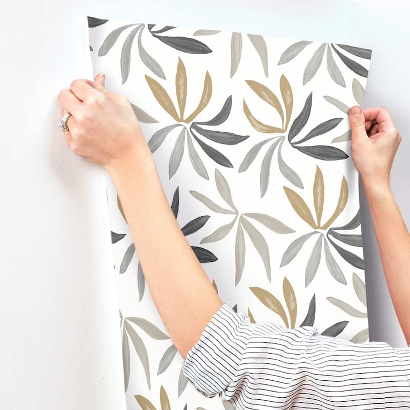York Wallcoverings Little Garden Graphite and Gold Wallpaper