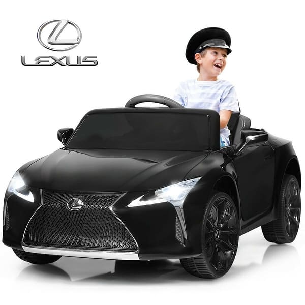 slide 2 of 6, Kids Ride Lexus LC500 Licensed Remote Control Electric Vehicle-Black Black