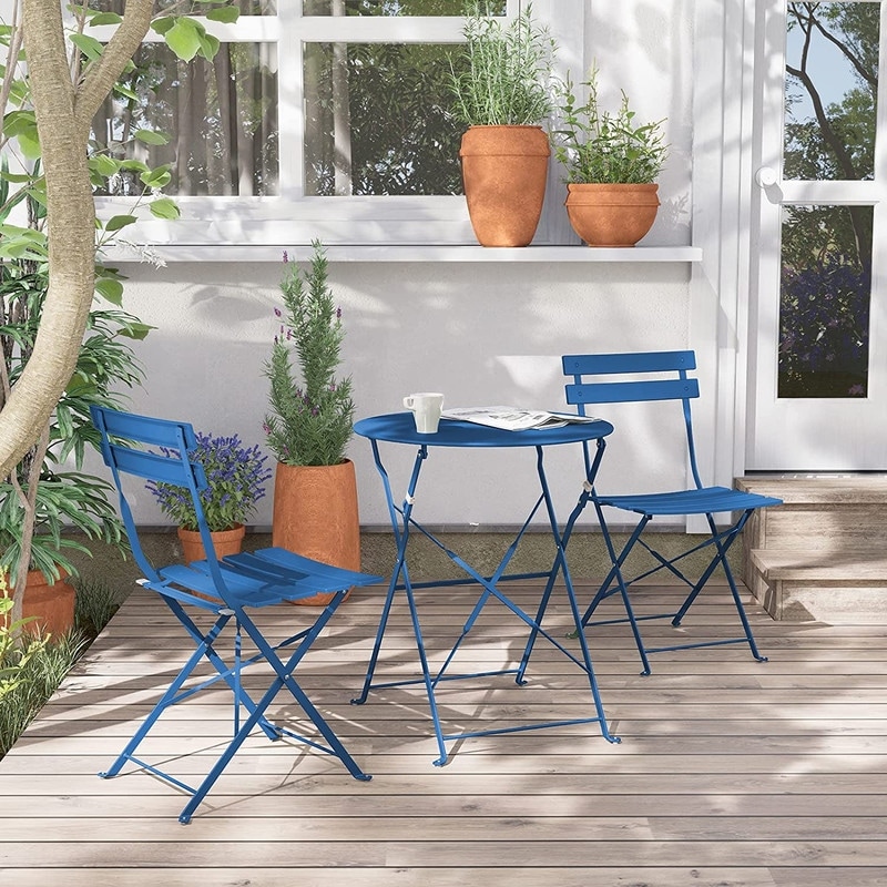 Blue outdoor bistro best sale set