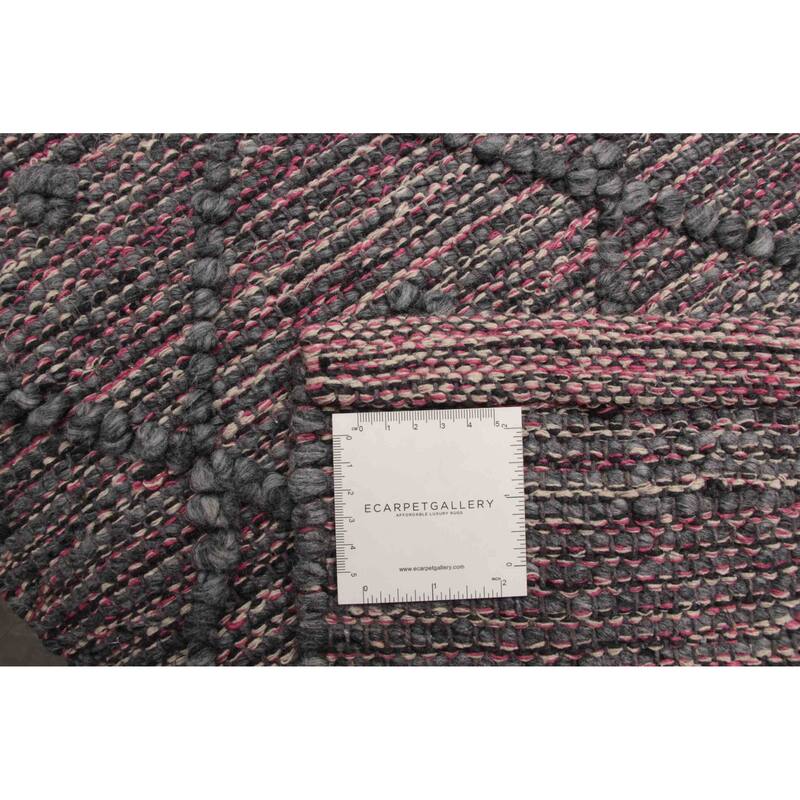 ECARPETGALLERY Braid weave Sienna Grey Wool Rug - 6'0 x 9'0