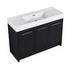 preview thumbnail 14 of 76, Plywood Freestanding Bathroom Vanity in Black Chestnut with Integrated Resin Sink