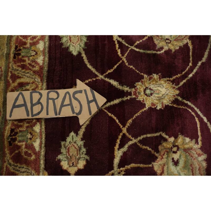 Hand Knotted Oriental 100% Wool Carpet Traditional Floral Red Agra Area Rug - 12' 0'' X 9' 1''