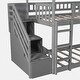 preview thumbnail 36 of 39, Twin Over Twin Bunk Bed with Slide, House Bed with Slide